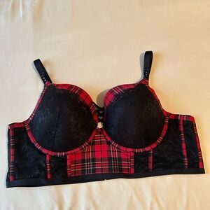 Plaid and Lace Women's Bra